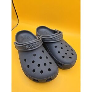 Crocs grey mens 6 womens 8 slip on shoes casual comfort Clogs Exc Condition